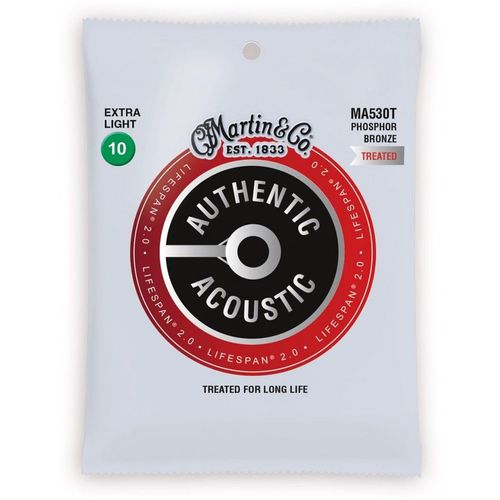 Martin Ma530t - Jeu De Cordes Guitare Acoustique - Authentic Treated Phosphore - Extra Light 10-47