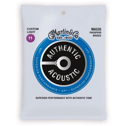 Martin Ma535 - Jeu De Cordes Guitare Acoustique - Authentic Sp Phosphore Bronze - Custom Light 11-52