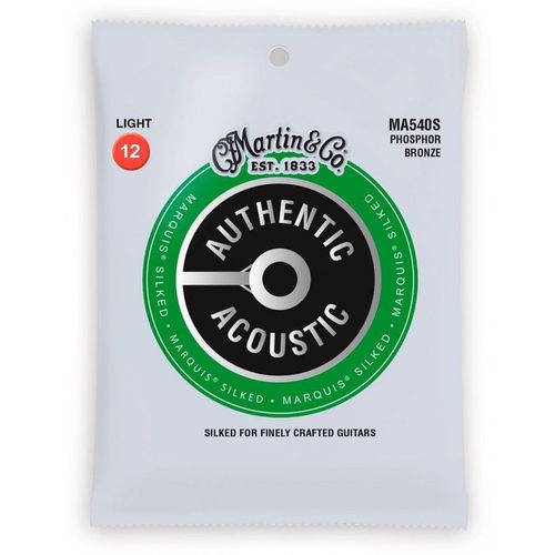 Martin Ma540s - Jeu De Cordes Guitare Acoustique - Authentic Silked Phosphore Bronze - Light 12-54