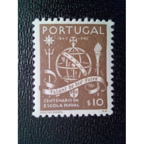 Timbre Portugal Yt 671 Globe Et Symboles 1945