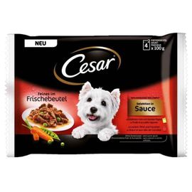 Terrines Délices Sélection En Sauce Pour Chien - Cesar - 4x100g