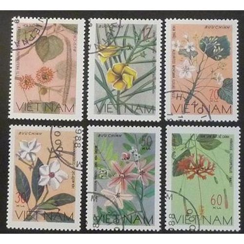 Vietnam Lot De 6 Timbres De 1977 Fleurs Sauvages