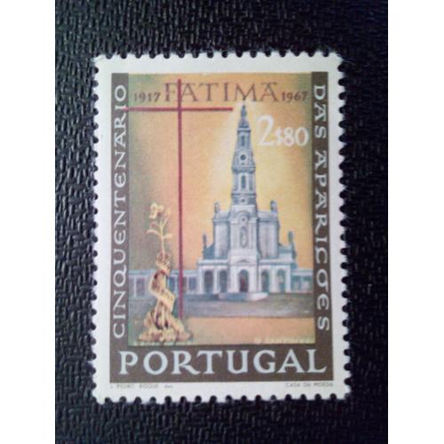 Timbre Portugal Yt 1011 Basilique De Fatima Et Rose Dorée 1967