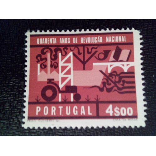 Timbre Portugal Yt 986 Représentation Du Développement Du Portugal 1966
