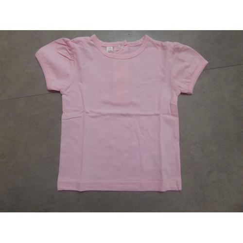 T-Shirt Manches Courtes Rose Clair - 12 Mois