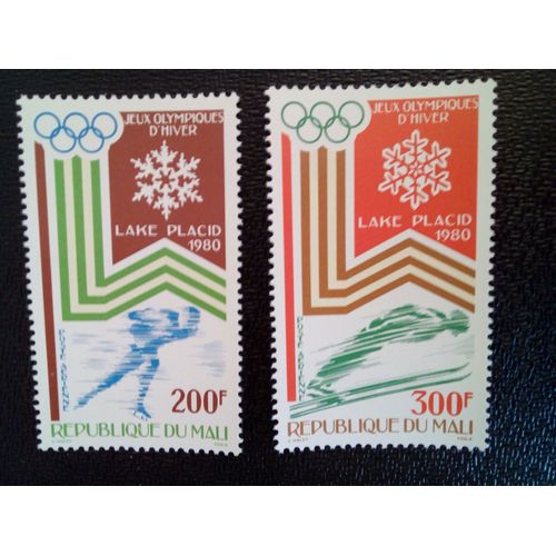Timbre Mali Yt Pa 374 - 375 Séries: Jeux Olympiques De Lake Placid 1980