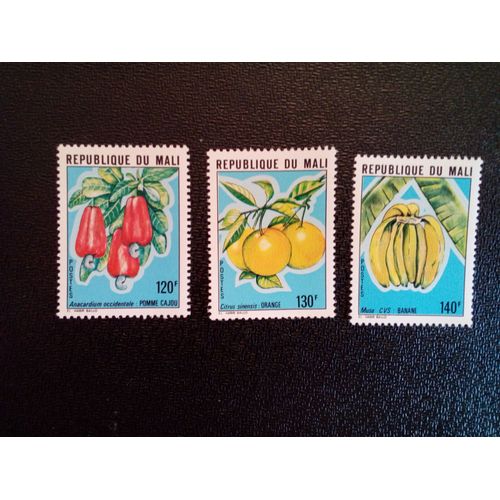 Timbre Mali Yt 377-378-379 Fruits 1980