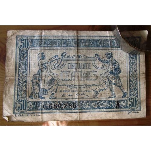 Billet De 50 Centimes Trésorerie Aux Armées 1917/1919