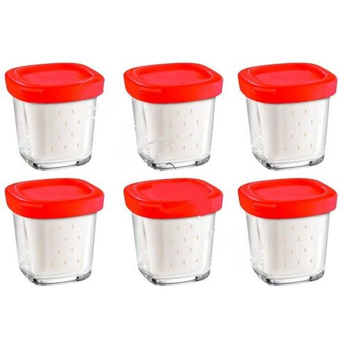 Coffret De 6 Pots Avec Égoutoir Delices Box Pour Yaourtiere Seb