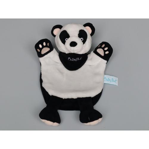 Doudou Panda Noir Blanc Marionnette Baby Nat'