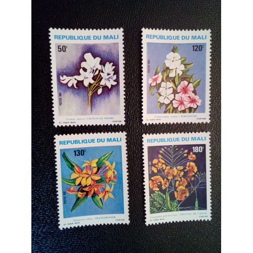 Timbre Mali Yt 412 - 414 - 415 - 416 Fleurs 1981