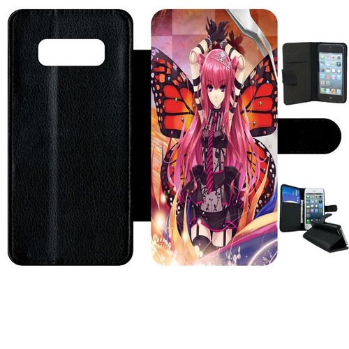 Etui À Rabat Pour Galaxy Note 8.0 - Fille Manga Rose - Simili-Cuir - Noir