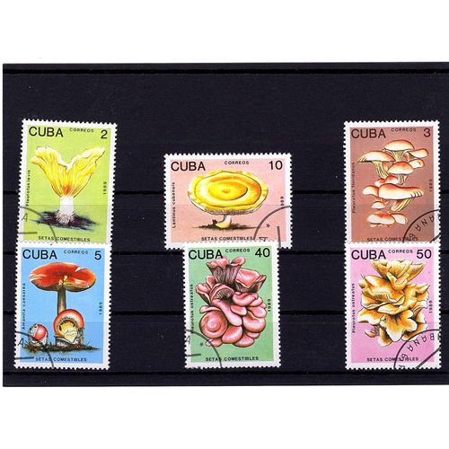 Timbres Cuba (Série Complète Champignons 1989) 6 Valeurs