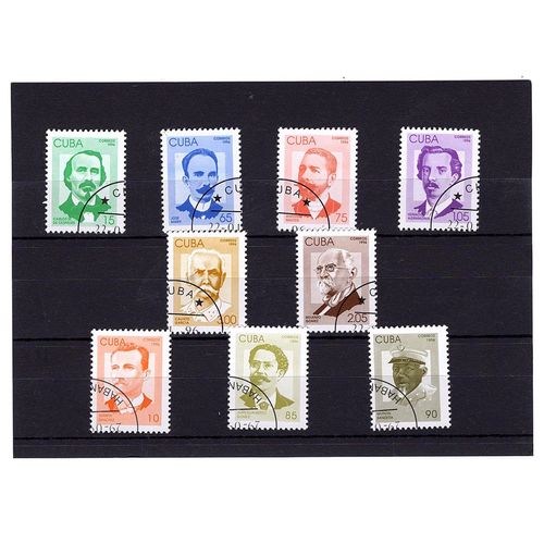Timbres Cuba (Série Complète Patriotes Cubains 1996) 9 Valeurs