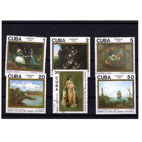 Timbres Cuba (Série Complète Tableaux 1989) 6 Valeurs