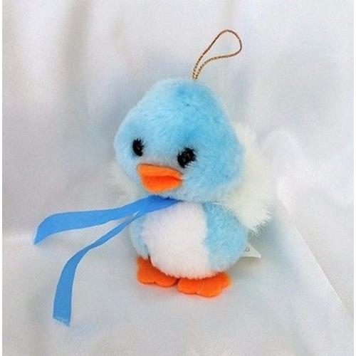 Doudou Peluche Poussin Blanc Et Bleu Jemini