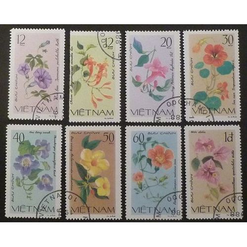 Vietnam Y Et T N° 255 À 262 Lot De 8 Timbres De 1980 (Série Complète) Plantes Grimpantes N° 256 Offert