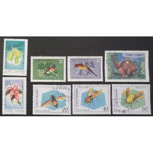 Vietnam Lot De 8 Timbres De 1981-82 Flore Et Faune