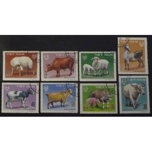 Vietnam Y Et T N° 154 À 161 Lot De 8 Timbres De 1979 (Série Complète) Animaux Domestiques