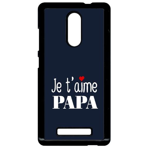 Coque Xiaomi Redmi Note 3 - Je T Aime Papa Fond Bleu - Noir