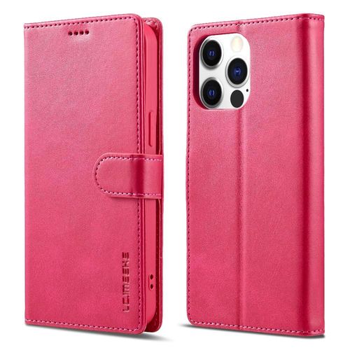 Étui Pour Iphone 15 Pro Max Étui En Cuir Raboté Horizontal Texture Veau Porte-Monnaie Avec Fentes Pour Cartes Avec Titulaire - Rouge