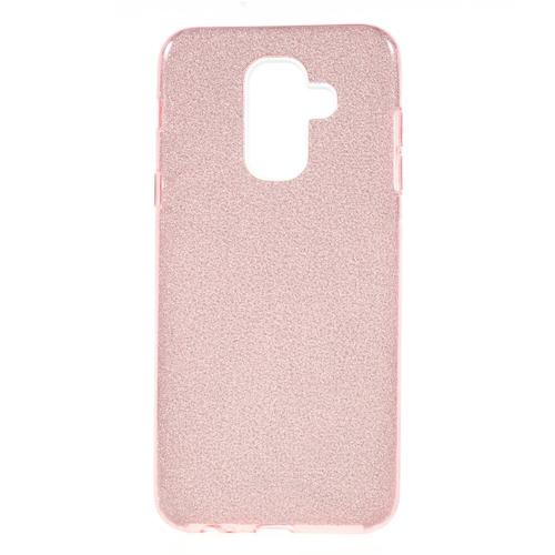 Coque Souple Galaxy A6 2018 Avec Strass Et Paillettes Coloris Rose