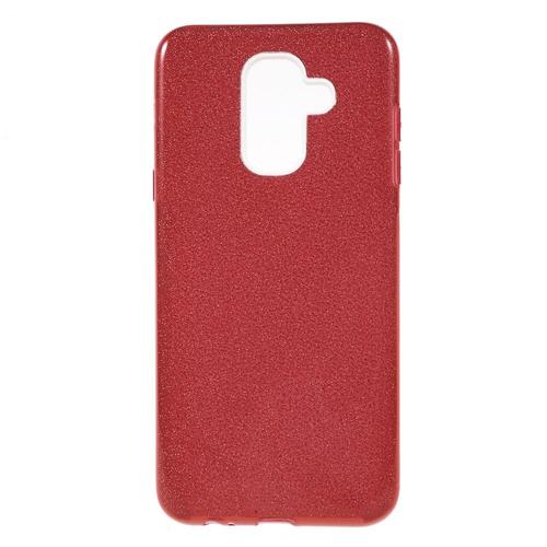 Coque Souple Galaxy A6 2018 Avec Strass Et Paillettes Coloris Rouge