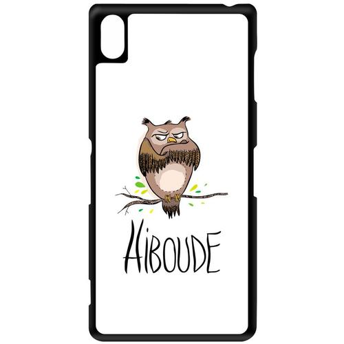 Coque Xperia Z3 - Hiboude Fond Blanc - Noir