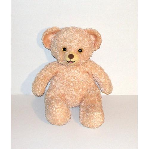 Ours Cajoline Marron Rose Rare Peluche Doudou Ourson Assis