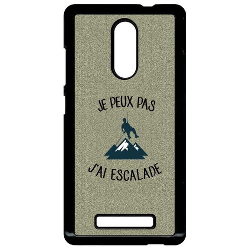 Coque Xiaomi Redmi Note 3 - Je Peux Pas J Ai Escalade Fond Texture Gris - Noir
