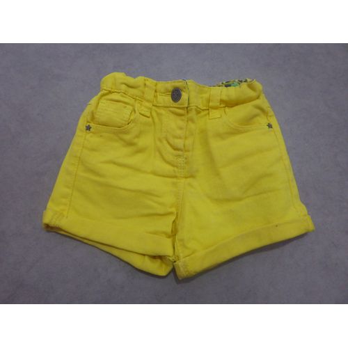 Short Toile Jaune Tape À L'oeil - 18 Mois