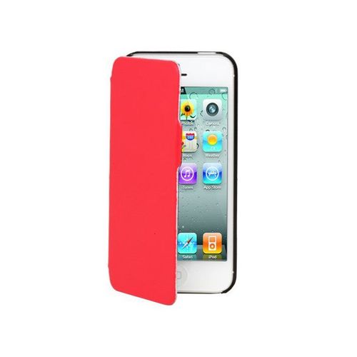 Etui Folio A Rabat Iphone 5 5s Se Rouge Effet Vintage Eco-Cuir (Pu)