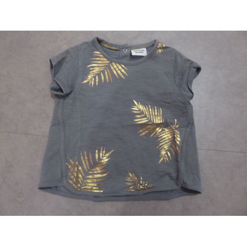 T-Shirt Gris/Feuillages Dorés Tape À L'oeil - 18 Mois