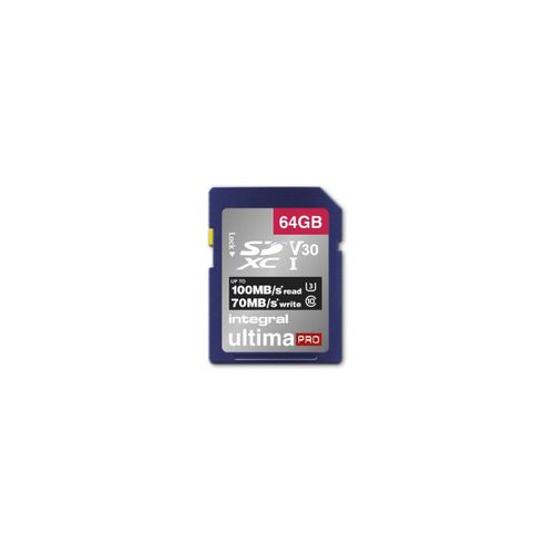 Integral UltimaPro - Carte mémoire flash - 64 Go - Video Class V30 / UHS Class 3 / Class10 - SDXC UHS-I