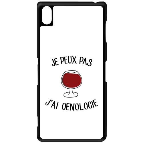 Coque Xperia Z3 - Je Peux Pas J Ai Oenologie Vin Rouge Fond Blanc - Noir