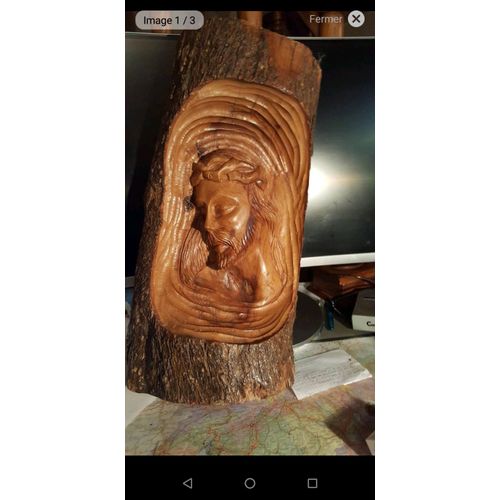 Sculpture Sur Bois Extraordinaire Jesus Christ