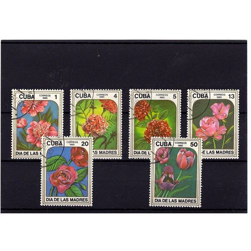 Timbres Cuba (Série Complète 1985 Fleurs) 6 Valeurs