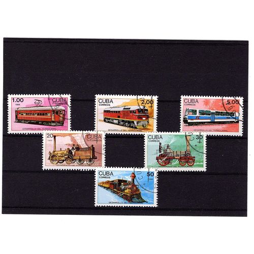 Timbres Cuba (Série Complète Trains 1988) 6 Valeurs