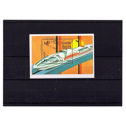 Kampuchea Bloc Feuillet De 1989 Train Grande Vitesse