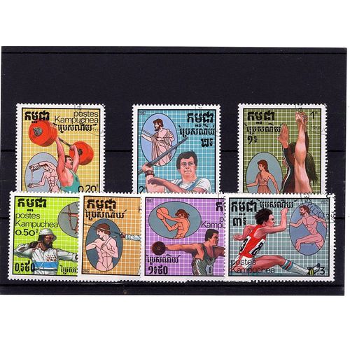 Timbres Kampuchea. Série Complète Sport 1987 (7 Valeurs)