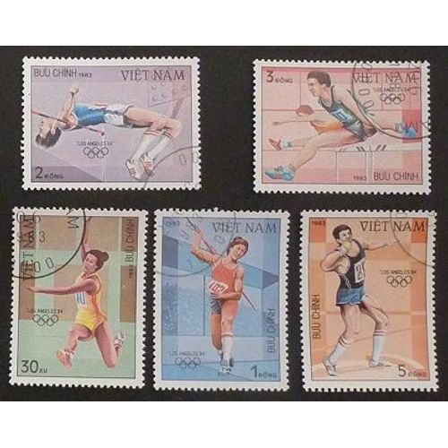 Vietnam Lot De 5 Timbres De 1983 J O Los Angeles