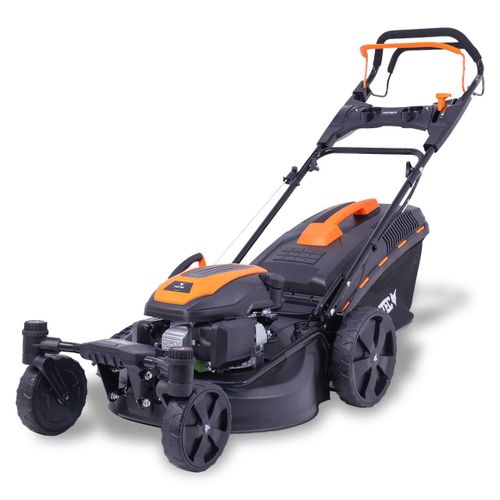 FUXTEC Tondeuse à gazon thermique 4 en 1 51cm| Roues avant pivotantes| réglage en hauteur 7 positions 25mm-75mm| - bac de ramassage 60L| 4 temps| fonction mulching & éjection latérale| FX-RM5170agile