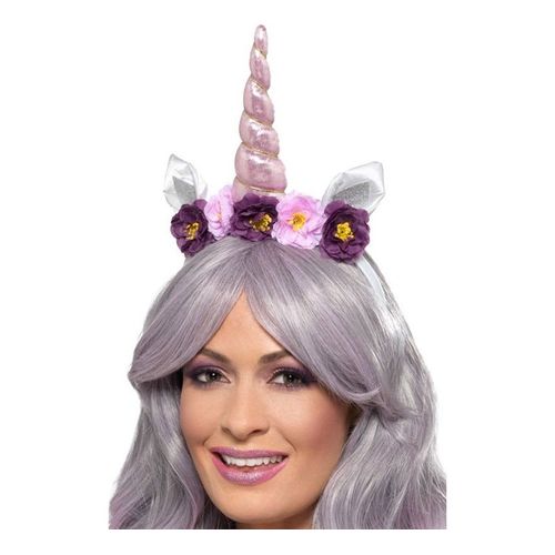 Diadème Lincorn Avec Fleurs Violet (Taille Unique Adulte)