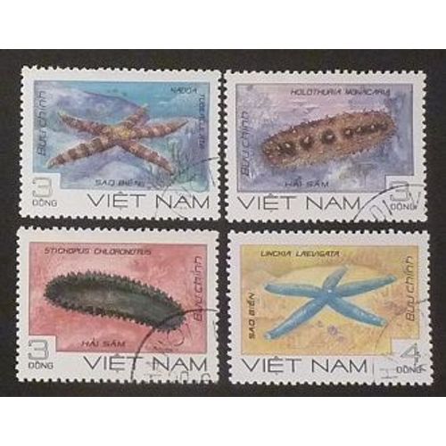 Vietnam Lot De 4 Timbres De 1985 Animaux Marins