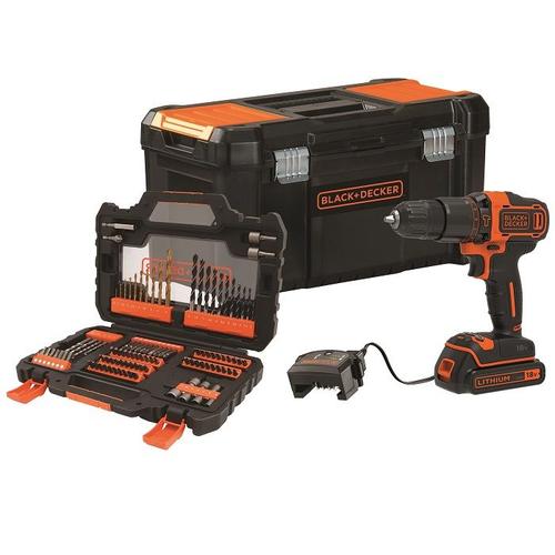 Black & Decker 18V Perceuse à percussion avec 104-pce. accessoires - BDCHD18S1KA