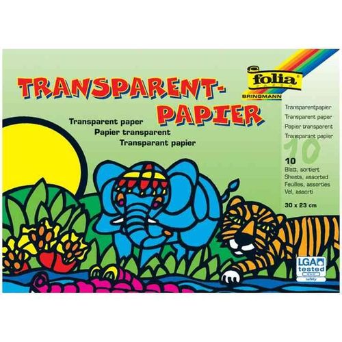 Folia Cahier 10 Papiers Transparent 200x 300 Mm 42g Assortis