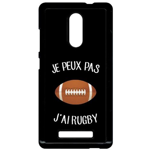 Coque Xiaomi Redmi Note 3 - Je Peux Pas J Ai Rugby Ballon Fond Noir - Noir