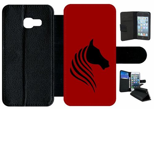 Etui À Rabat Galaxy A3 (2017) - Cheval Fond Bordeaux - Simili-Cuir - Noir