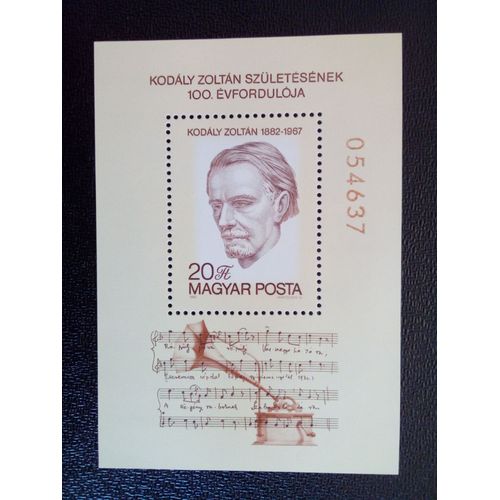 Timbre Hongrie Yt Bf 163 Zoltán Kodály, Compositeur 1982