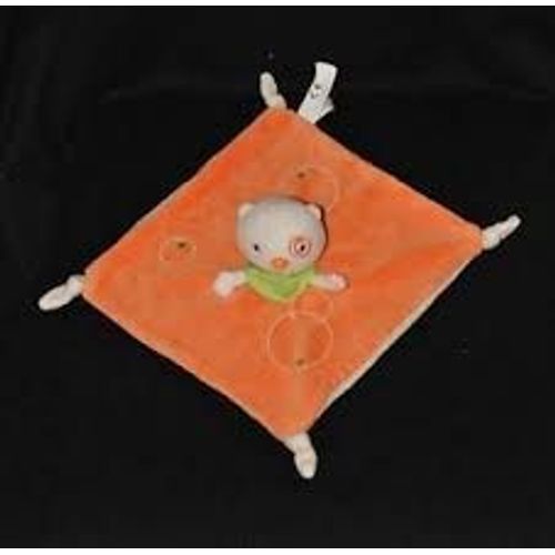 Doudou Chat Plat Creativetoys Orange